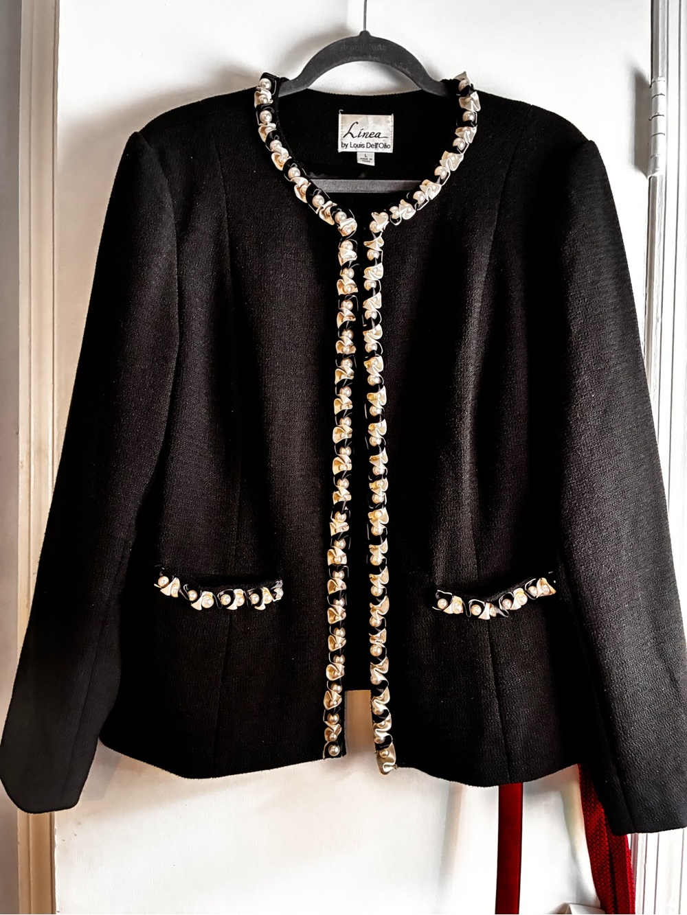 Linea by Louis Dell'Olio Black Embellished blazer Jacket